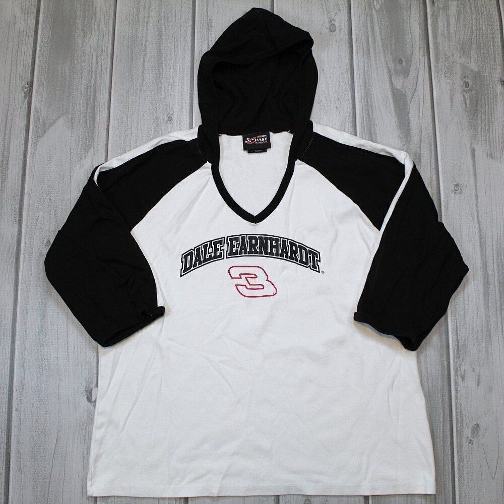 Dale Earnhardt 3 Nascar Chase Authentics Hoodie - Large White Cotton Blend